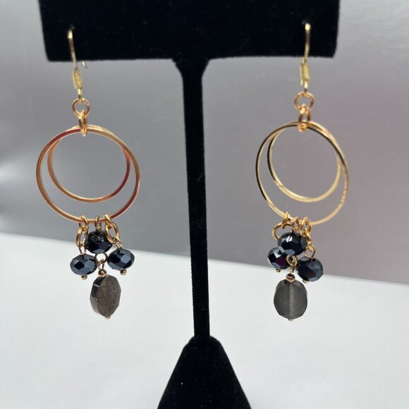 Gemstone Hoop Earrings: Elegant Sparkling Charms - Picture 1 of 4